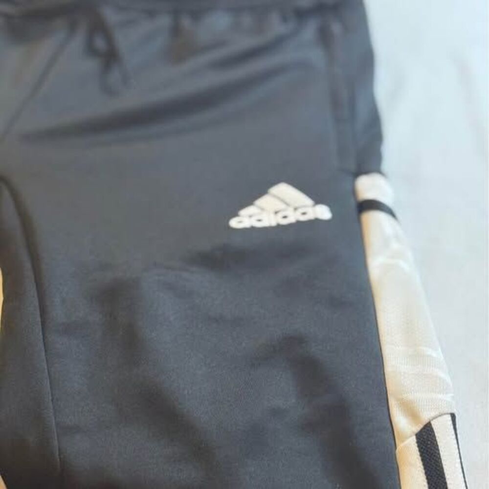 Adidas Brand, Black & White Drawstring Athletic Pants, Boys Large, Kids Clothing - Picture 2 of 10